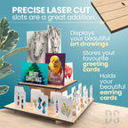 Corner Wooden Tiered Display Stand, Display Shelf for Vendors, Craft Shows Natural Corner