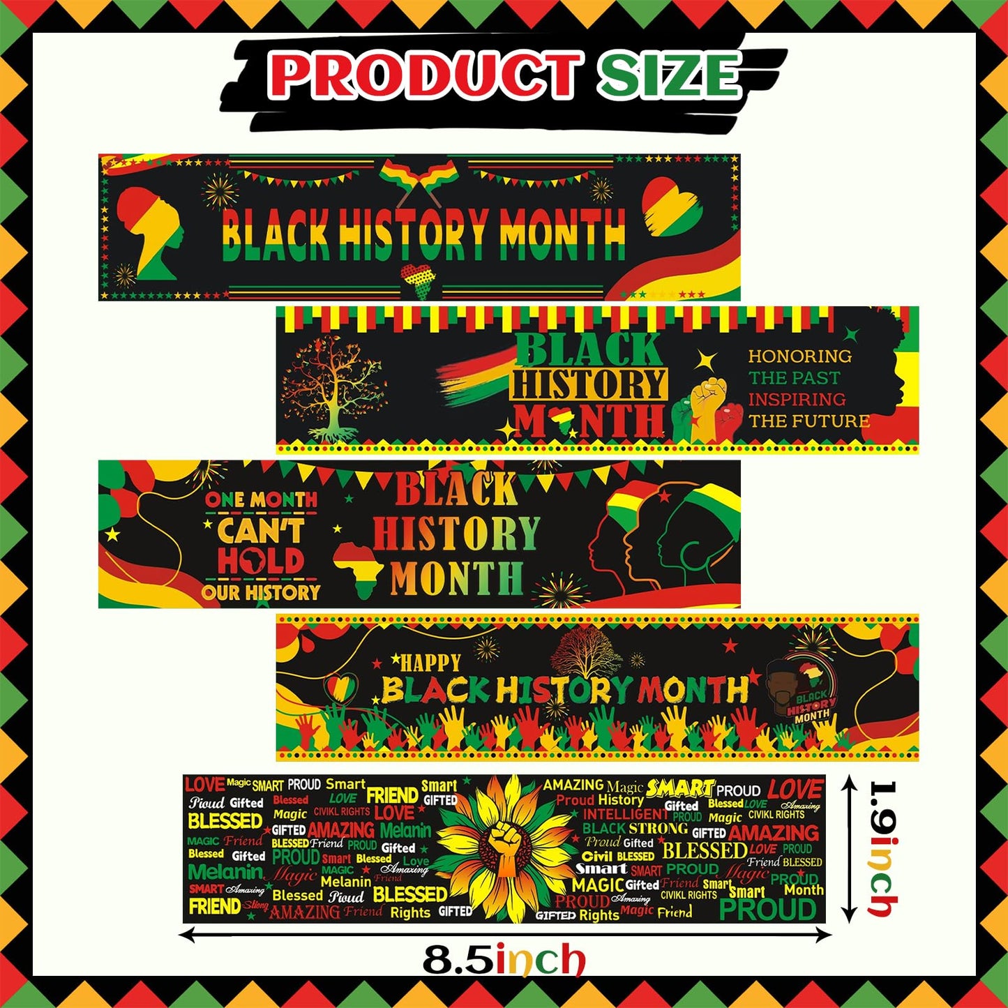 100Pcs Black History Month Decorations Water Bottle Labels Black History Month Stickers for Freedom Day African American Celebration Patriotic Festival Party Supplies