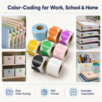 1500 Yellow, Green, Red 2 Inch Round Color Code Dot Stickers for Inventory Organization & File Classification - Blank Labels to Write On Need Carbon Ribbon/Yellow/Green/Red