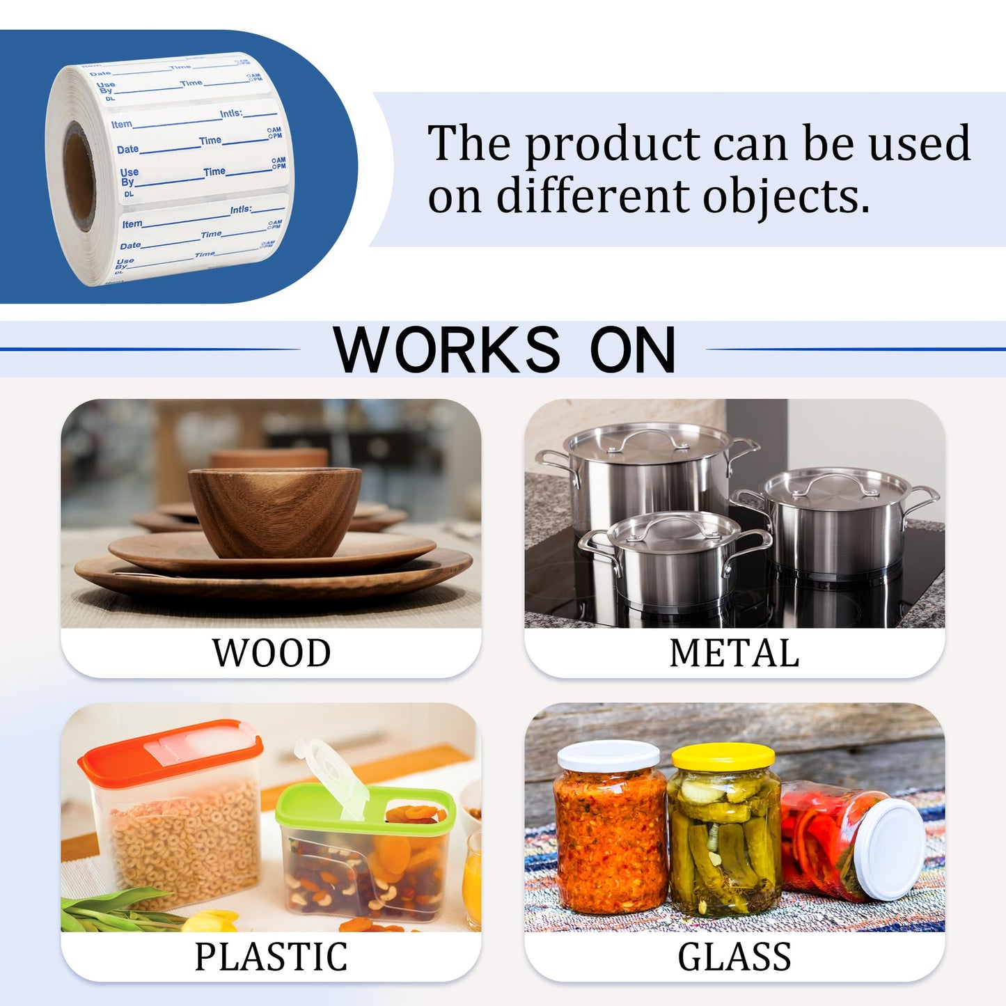 L LIKED Dissolvable Label Shelf Life for Food Rotation Use by Stickers 2 x 1 Inch Roll of 600 Labels