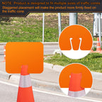 Geetery 6 Pcs Blank Traffic Cone Signs, 10.4"x12.6" Write-on Sign, Orange