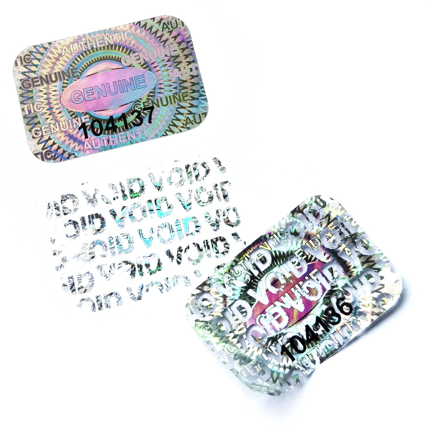 1000 pcs Tamper Proof Hologram Stickers Silver High Security Tamper Evident Warranty Seal Void Genuine Authentic Holographic Labels w/Unique Sequential Serial Numbering 0.95X0.6 inch (Silver) Silver 1000 pcs