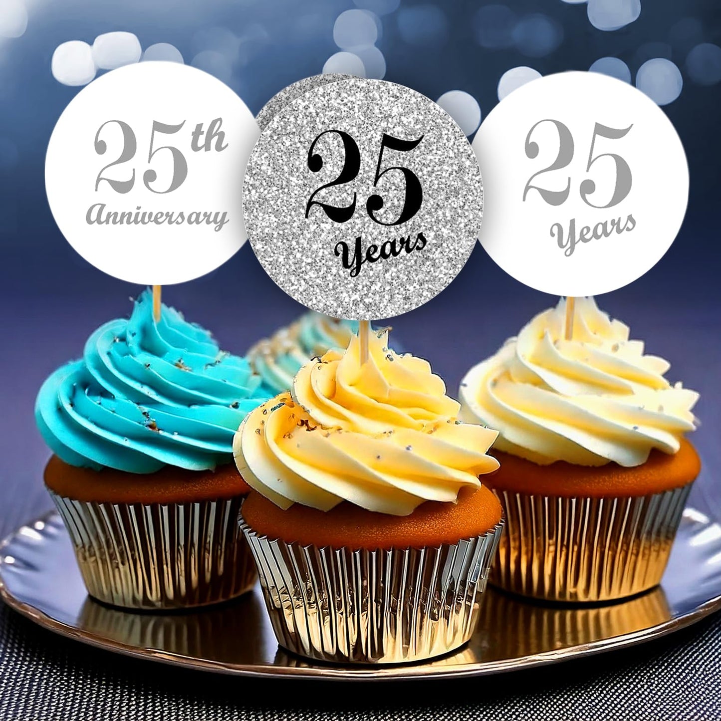 25th Anniversary Kisses Stickers, (Set of 216) Chocolate Drops Labels Stickers for 25th Wedding Anniversary, Party Favors Decor for Kisses. Made in USA