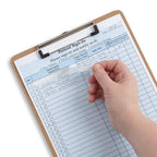 Blue Summit Supplies 25 patient sign-in forms with peel-away adhesive labels, carbonless, HIPAA compliant for medical and dental offices.