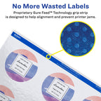 Avery Printable Round Labels with Sure Feed, 2.5" Diameter, Glossy White, 450 Customizable Labels (22830) 450 labels 2.5"