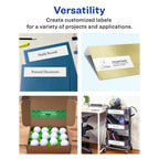 Avery® Matte White Removable Rectangle Labels, Sure Feed® Technology, 3-1/4" x 8-3/8", 75 Removable Labels, Laser/Inkjet Printable 75 labels