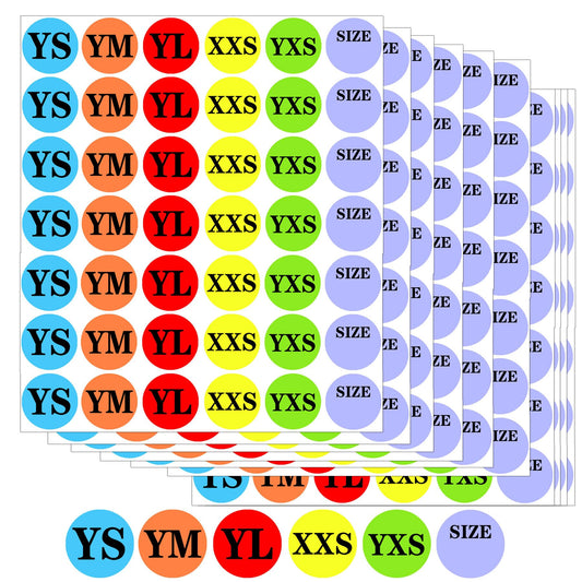 Youth Clothing Size Stickers Size Stickers Labels 1 Inch Colourful Youth Medium YM Clothing Size Sticker 500 Pcs Youth Size Labels Stickers for Clothings Retail Apparel