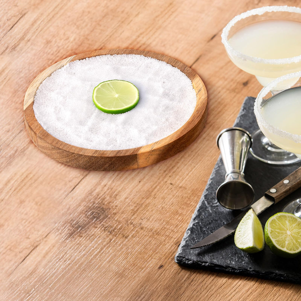 Margarita Salt Rimmer, Non-slip Solid Wood Salt Rimming Tray