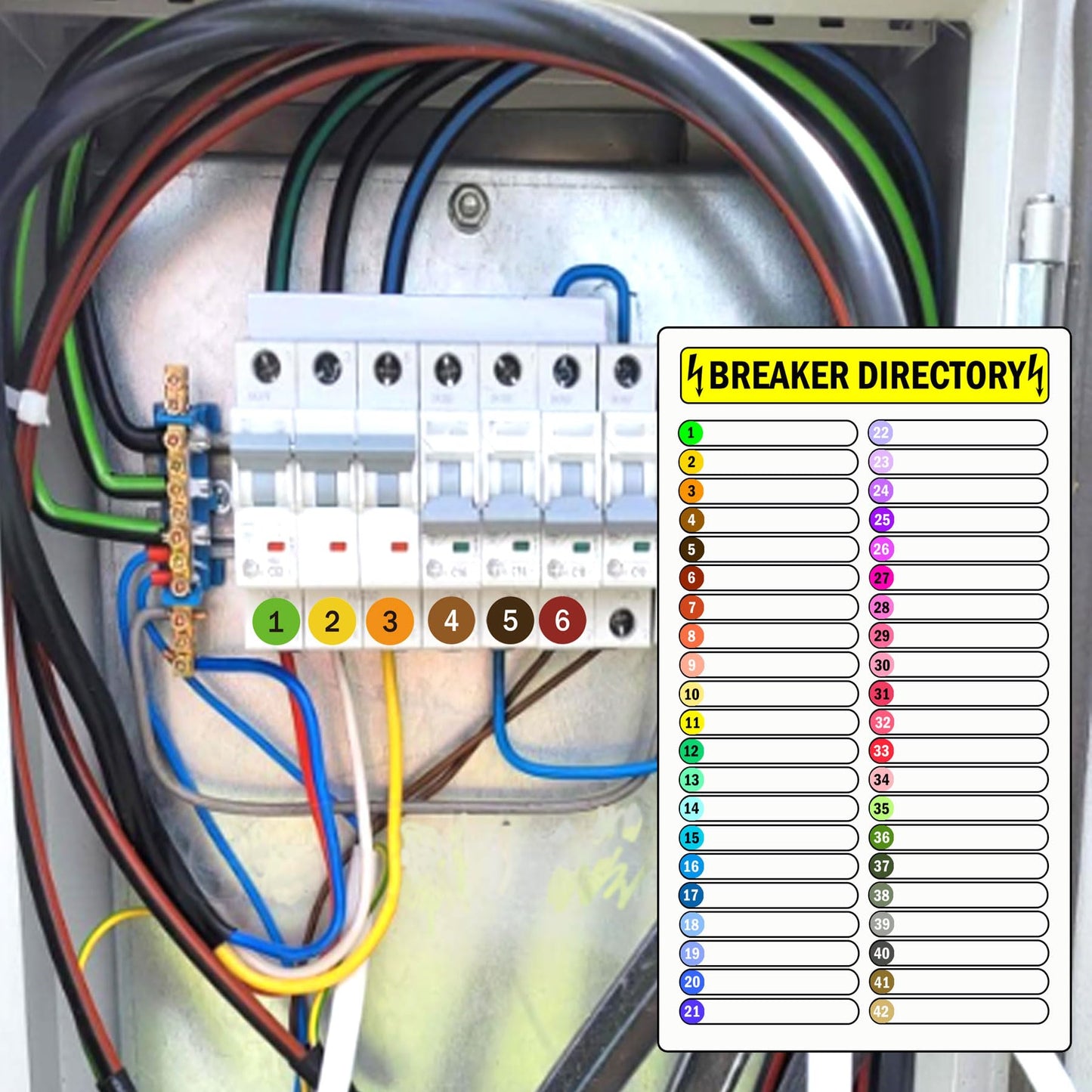 Breaker Panel Labels Circuit Breaker Labels 9 Pcs Circuit Breaker Directory Fuse Panel Marker Sign Electrical Electric Box Sticker Number Load Center Identification Stickers for Home Office