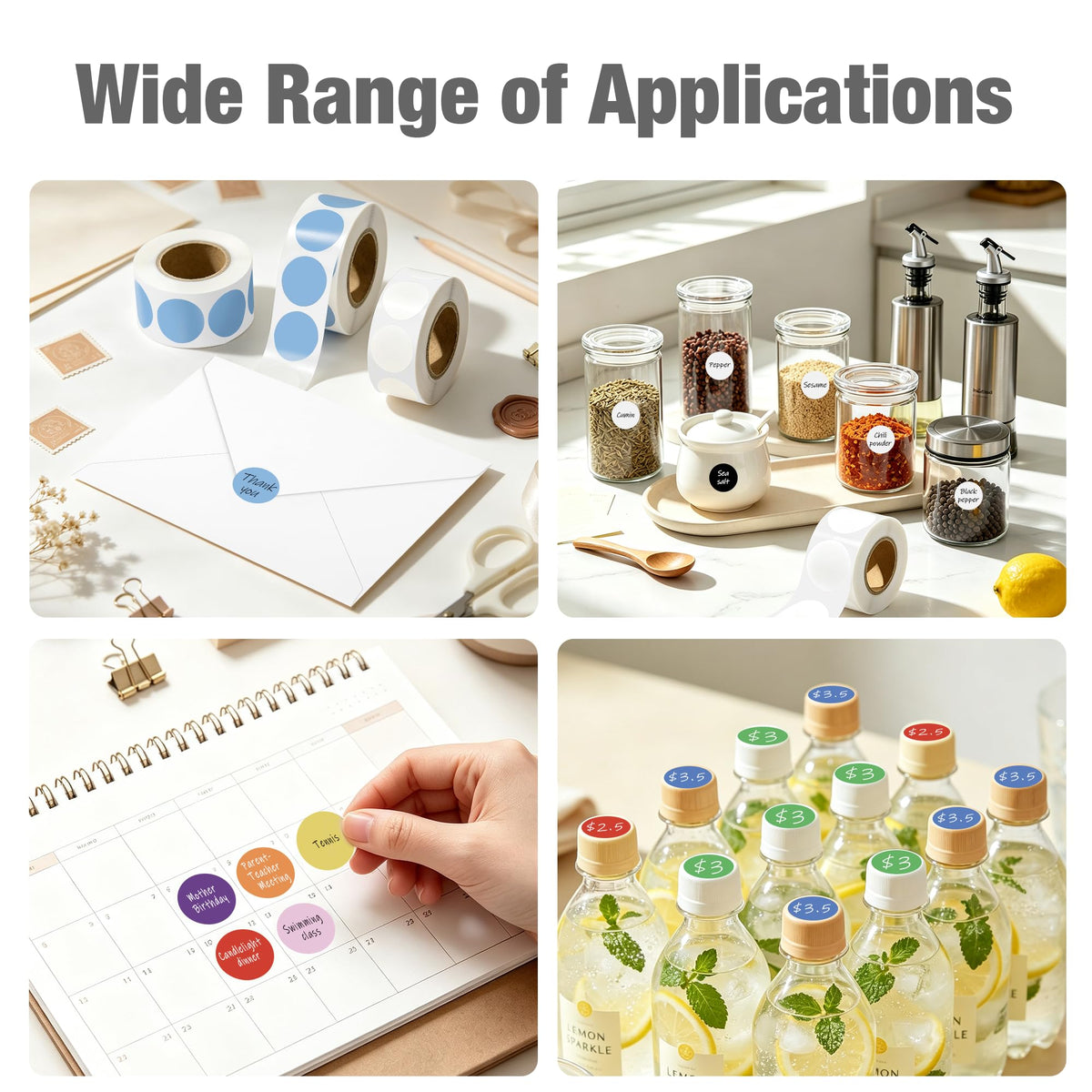 5000 PCS Colored Dot Stickers 3/4" Circle Round Color Coding Labels