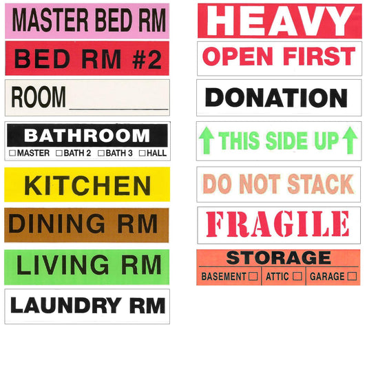 Tag-A-Room Home Moving Labels Color Coded Packing Stickers (450Home)