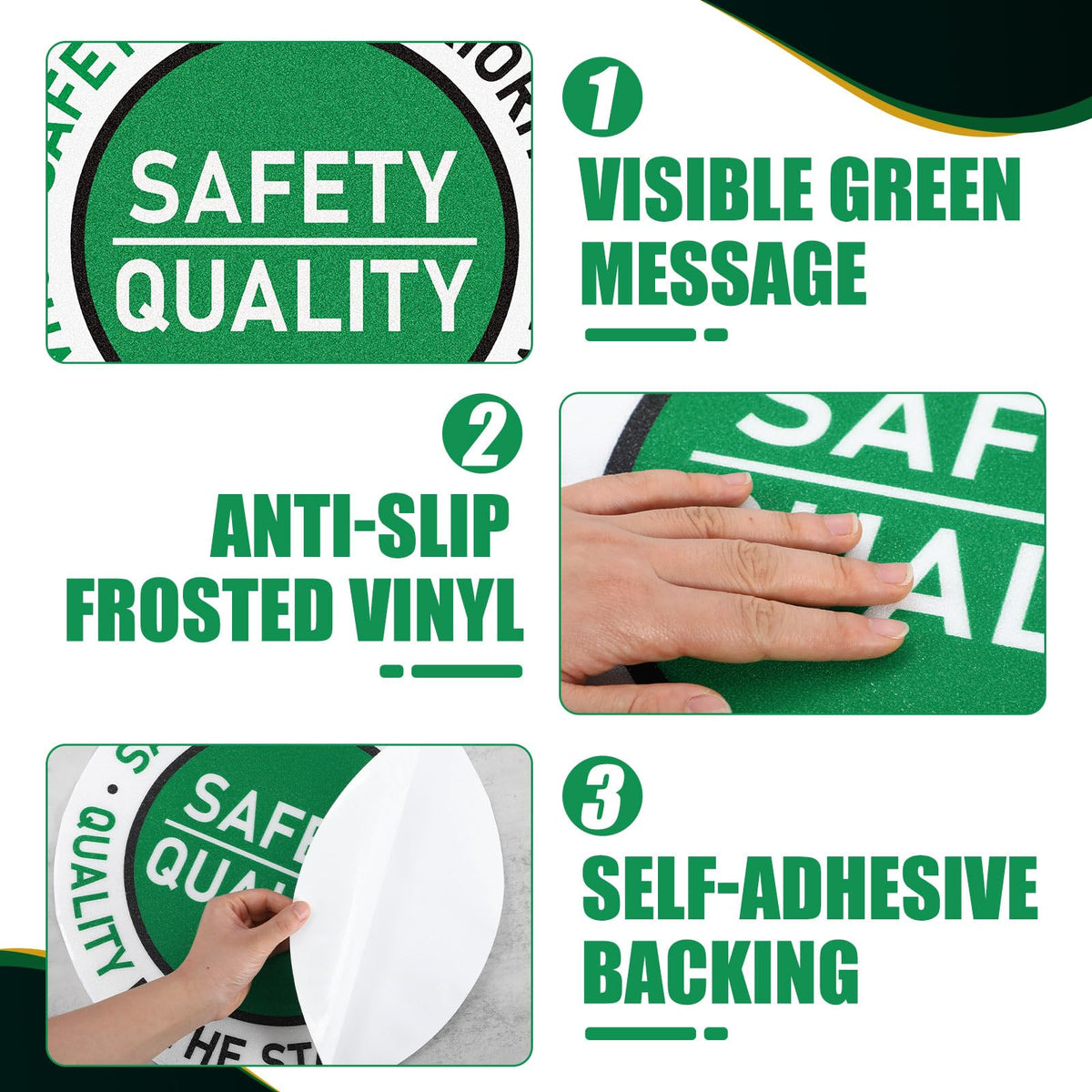3 Set Safety Is The Priority Quality Is The Standard Floor Decal