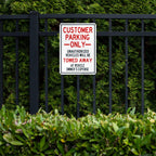 Customer Parking Only Sign,