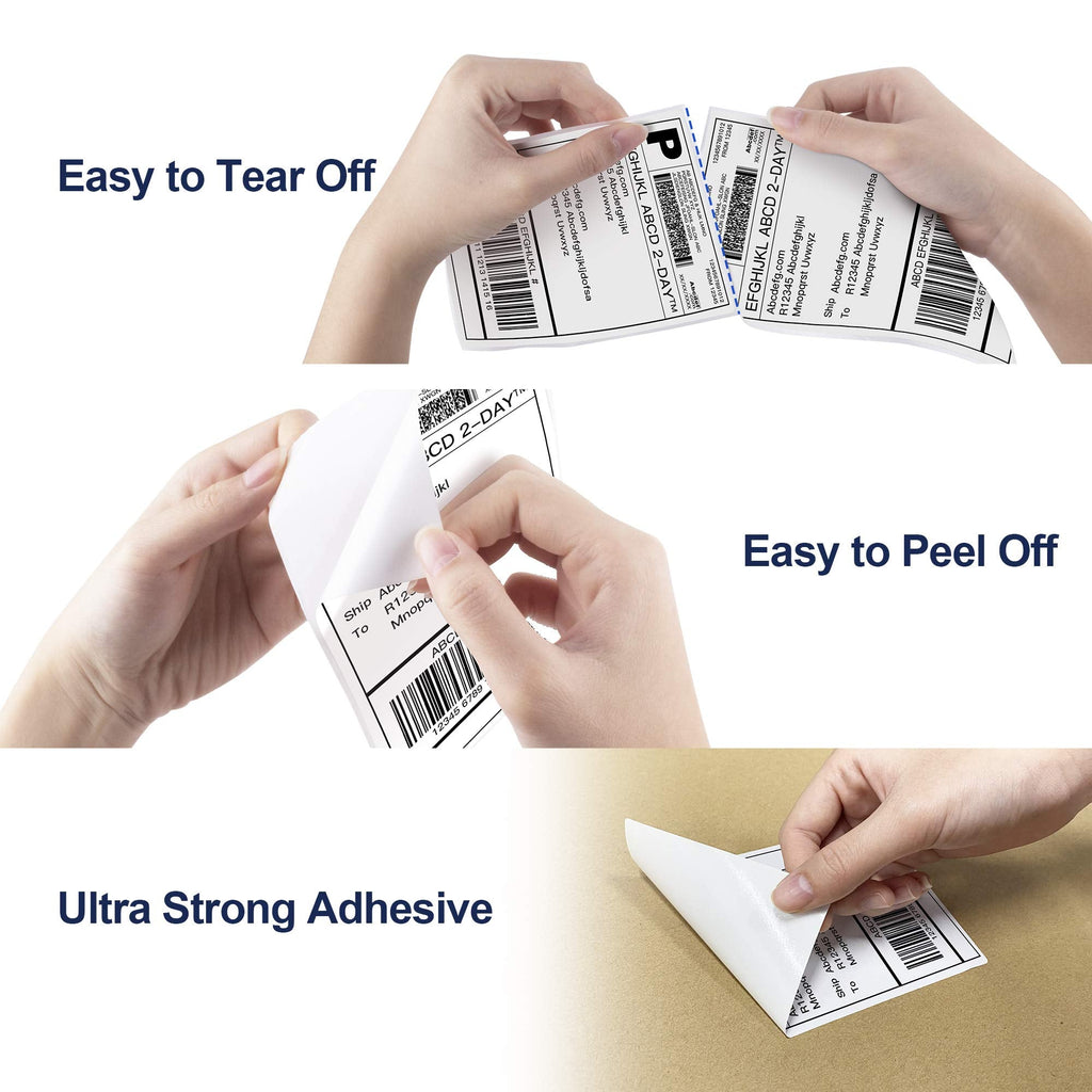 POLONO 4x6 Thermal Labels Fanfold, 500 Shipping Labels for Label Printer