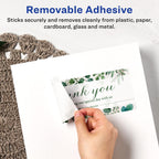 Avery Matte White Removable Rectangle Labels, Sure Feed Technology, Print-to-The-Edge, 9.75" x 1.25", 125 Removable Labels, Laser/Inkjet Printable 125 labels