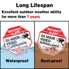 Video Surveillance Sign, 4 Pack 10 x 10 Rust Free .040 Aluminum Security Warning Reflective Metal Signs, Indoor or Outdoor Use for Home Business CCTV Security Camera, UV Protected & Waterproof