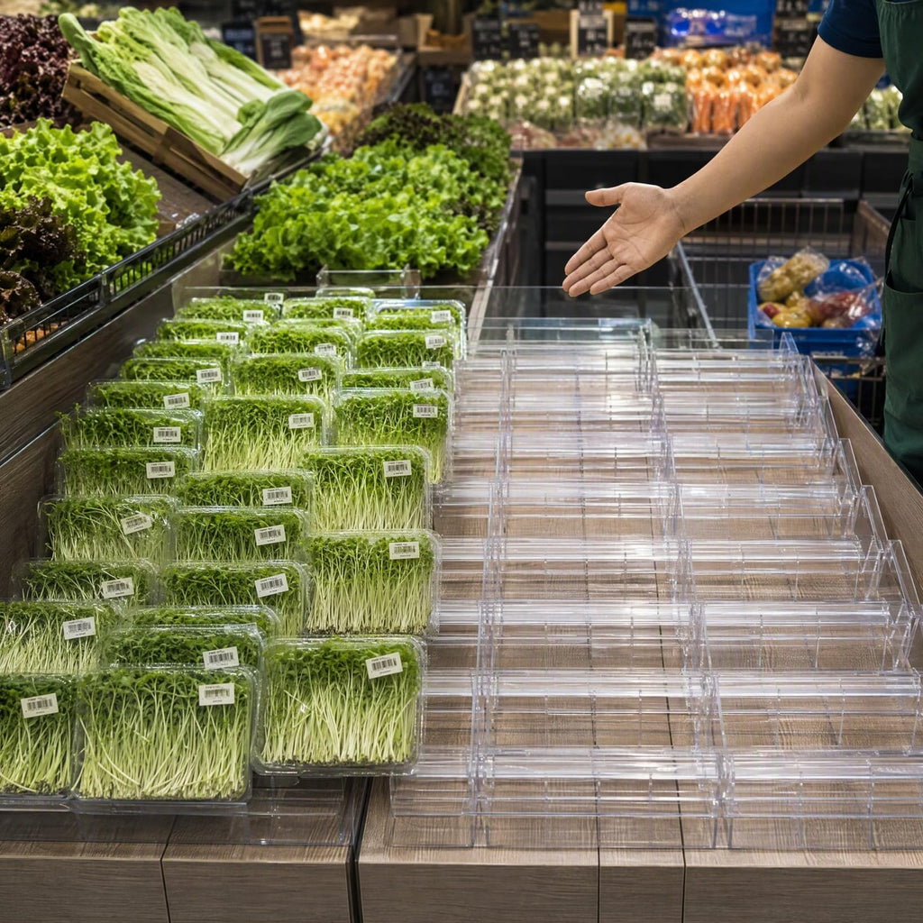 PartyKindom Food Display Riser Layer Plastic for Supermarket Cold