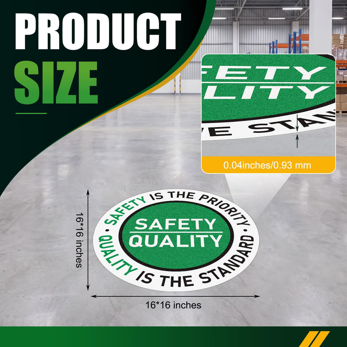 3 Set Safety Is The Priority Quality Is The Standard Floor Decal