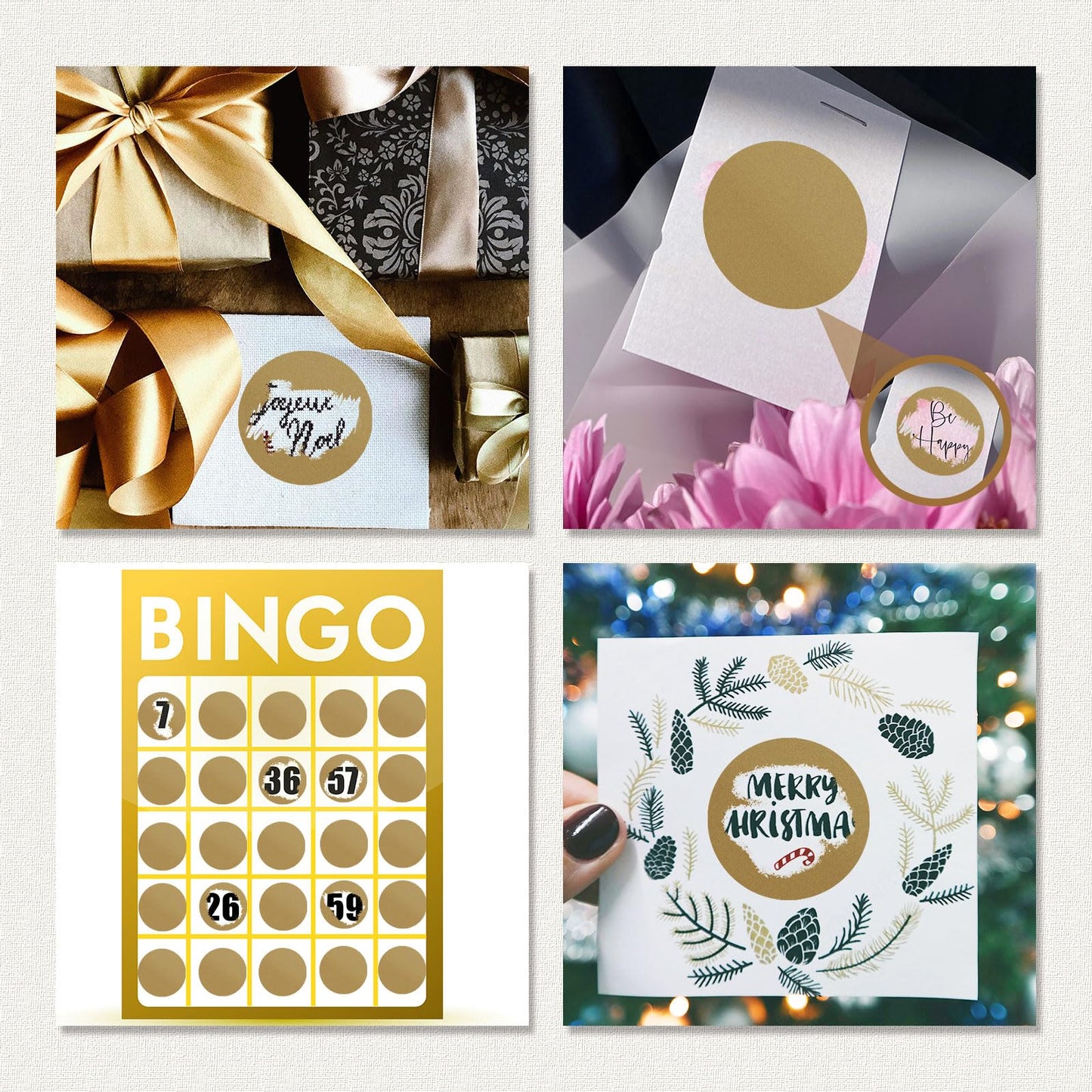 600 Pcs Scratch Off Stickers, Round Scratch Off Stickers Self-Adhesive Custom Scratch Off Labels Decals for Prize Lottery Tickets Raffle DIY Card Making(Gold) Gold