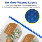 Avery Arched Labels, Sure Feed Technology for Laser Printers, Water Resistant, 3" x 2.25", 90 Labels (22809) One Size