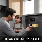 Dishwasher Magnet Clean Dirty Sign, 3 Options with Running Options, Brushed Gold Dishwasher Magnet Easy to Switch, Residue Free Adhesive Included