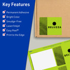 Avery® Printable Rectangle Labels, Sure Feed® Technology, 4-3/4" x 3-3/4", Bright Green Labels, Print-to-The-Edge, Laser/Inkjet Printable, 80 Total, Great for Shipping and Packaging 80 labels
