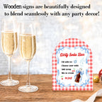 Dirty Soda Bridal Shower Bar Signs, She's Ready to Pop Dirty Soda Bar Welcome Wooden Tabletop Sign 8 x 10in, Perfect for Baby Shower Bridal Shower Wedding Birthday Party Decor blue