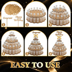 Mini Liquor Bottle Cake Wood Shelf Party Centerpiece Display, Gold