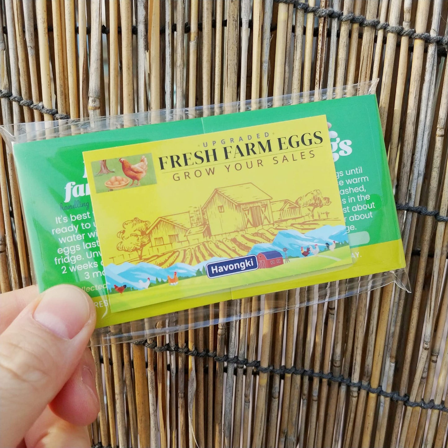 Havongki 100 Pack Premium Fresh Farm Eggs Handling Instructions Stickers Labels Care Accessories | Egg Blank Cartons 4 6 12 15 18 30 48 50 Count Basket Box Container Storing Extra Organizer -M12SS100
