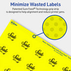 Avery Printable Round Labels, Sure Feed Technology, 1-1/4" Diameter, Neon Yellow Labels, Print-to-the-Edge, Laser/Inkjet, 600 Total, Great for Price Stickers and Mailing Seals 600 labels