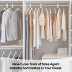 13 Pcs Clothing Rack Size Dividers Round White Plastic Size Markers for Clothing Rack Pre-Labeled (XXS-XXXL) & Blank Dividers & Erasable Pen for Closet, Retail Store, Wardrobe 13 Pcs