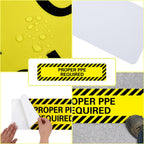 Mifoci 1 Pack Proper Ppe Required Floor Sign Stickers, 6" x 24" Proper Ppe Reouired