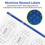 Avery Matte White Removable Oval Labels, Sure Feed Technology, 4.25" x 2.5", 600 Removable Labels, Laser/Inkjet Printable 600 labels