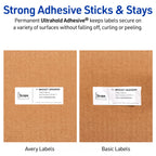 Avery Durable Waterproof Shipping Labels with Sure Feed Technology, 3-1/3" x 4", White, Laser Compatible, 300 Blank Labels Total, Great for Mailing, Branding, and More (5524) 3-1/3" x 4" (Pack of 1) 300 labels