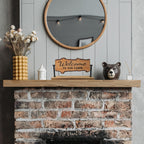 Rustic Cabin Wood Table Roller with Reversible Signs