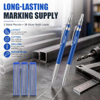 Hiboom 2 Pcs Welders Pencil with 36 Silver Round Mechanical Pencil Refills 1