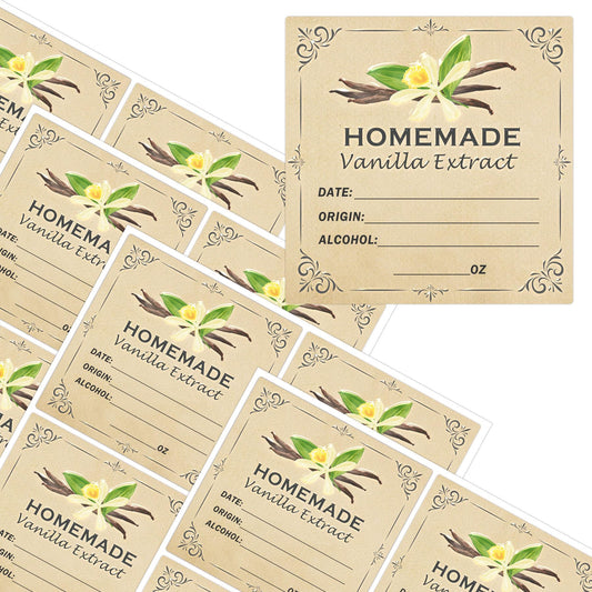 Vanilla Extract Labels Homemade Vanilla Stickers for Handcrafted Vanilla Bottles,Christmas Gift,Kitchen Pantry,Jar,Organization 40pcs (2 inch) 2 inch