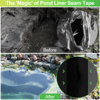 ToLanbbt Pond Liner Seam Tape, 4" x 59" Single Sided Peel and Stick Seam Tape Self Adhesive Seaming Kit Butyl Rubber Pond Liner Repair Patch Kit Waterproof for EPDM Roof Garden Cover Patch Repair 4 IN x 4.92FT -Single Sided Seam Tape