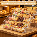 2 Pack 5 Tier Acrylic Cookie Display Stand, Clear Tiered Dessert Stand for Bakers Vendors, Professional Display Riser for Craft Fairs, Market Booths & Retail, Nail Polish Holder Organizer Farmers Markets, Parties and Dessert Tables