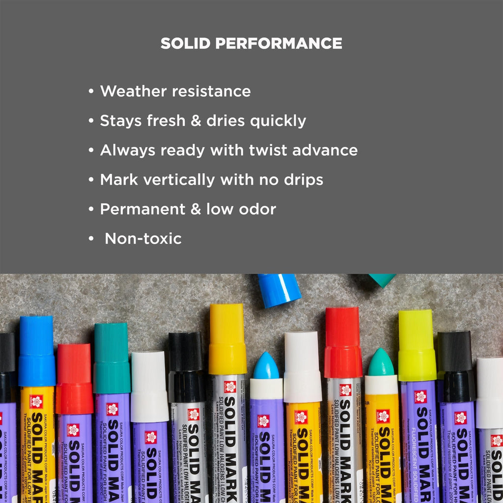 Sakura Solidified Paint Low Temp Marker, Non-Toxic, Yellow, 12 Count