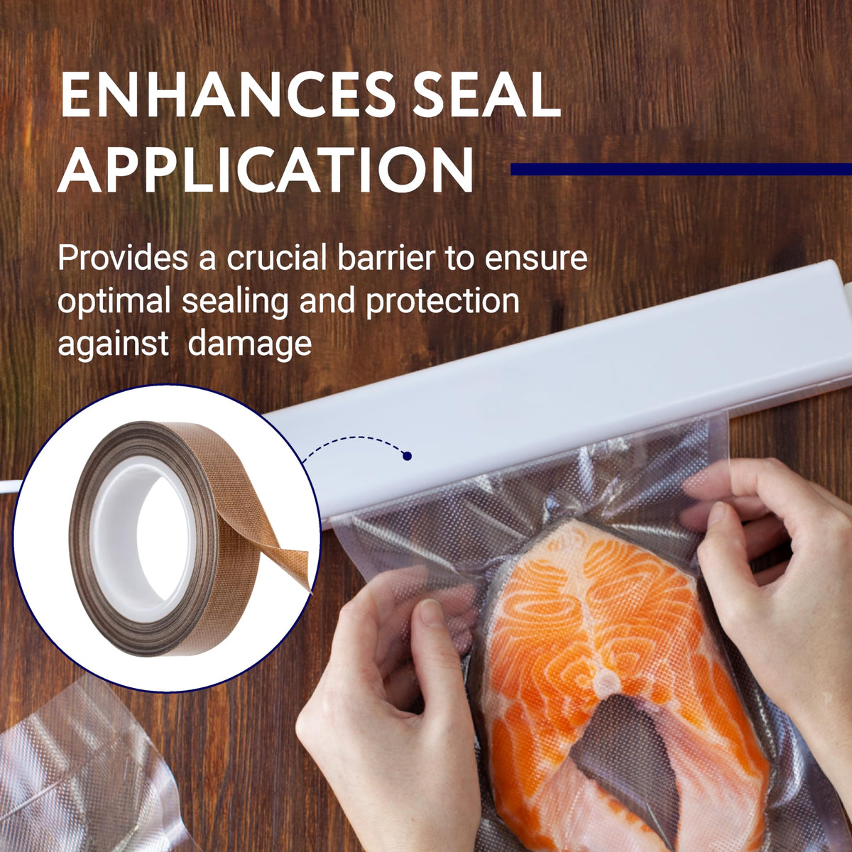 Impresa PTFE Teflon Heat Seal Tape - Replaces Strips & Vacuum Seal Tape - Barrier & Vac-Pack Heat Strip Replacement - Fits Impulse & Vacuum Models - 1/2 in x 30 Ft, 1 Piece