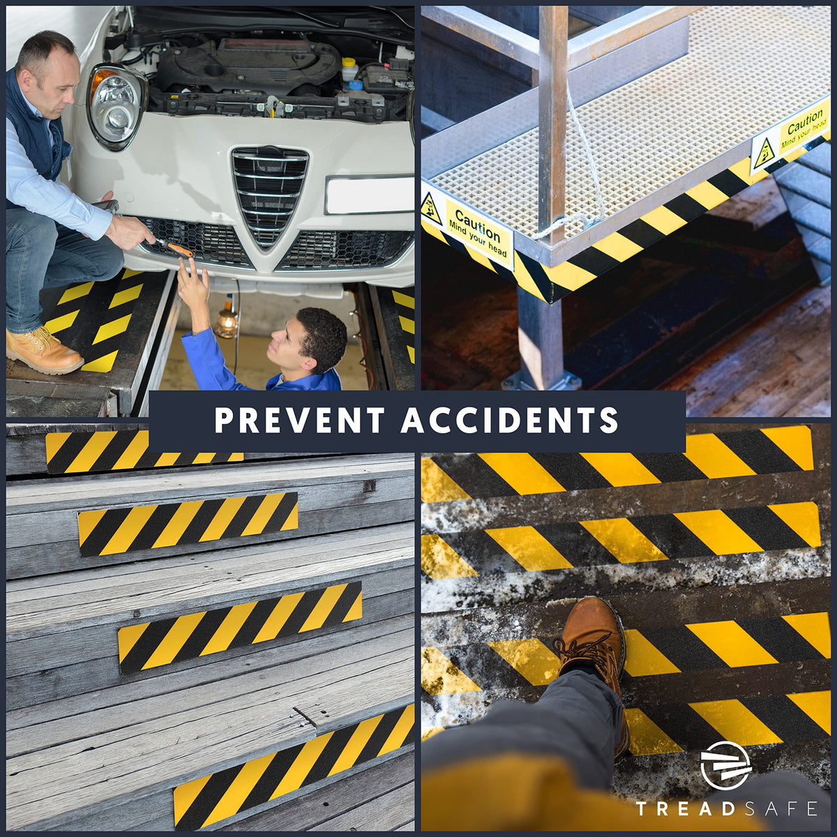 Anti Slip Safety Tape for Steps - Black and Yellow Grip Tape, Caution Tape Adhesive Step Tape, Hazard Grip Tape, Stairs Safety Tape (4" x 30 FT Roll) Caution Tape 4" x 30 FT Roll