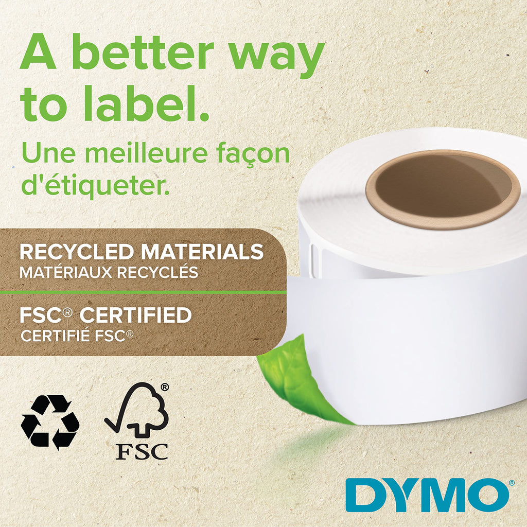 DYMO Authentic LW Large Multi-Purpose Labels for LabelWriter Label Printers & LW Multi-Purpose Labels for LabelWriter Label Printers, White, 1'' x 2-1/8'', 1 roll of 500 (30336)