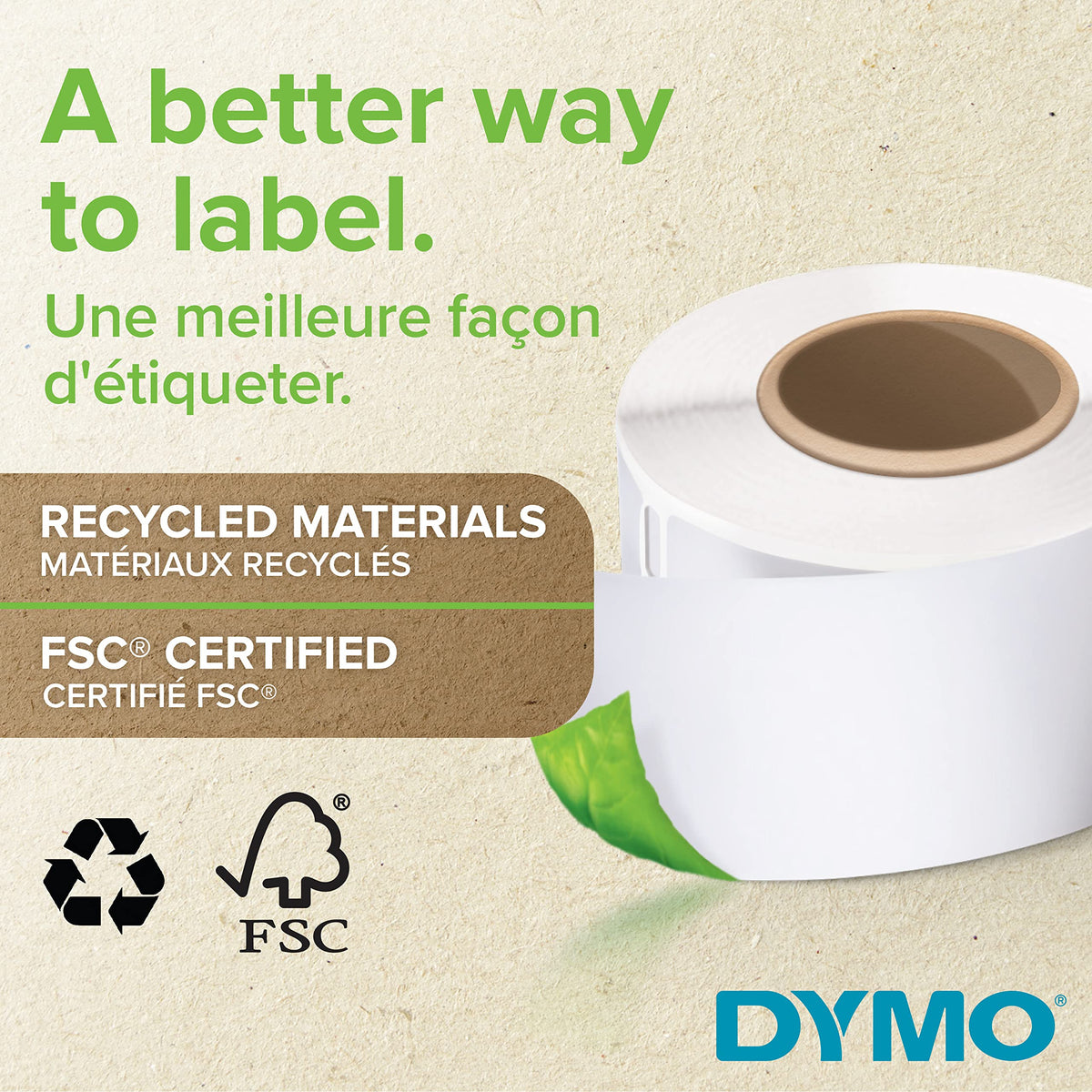 DYMO Authentic LW Large Multi-Purpose Labels for LabelWriter Label Printers & LW Multi-Purpose Labels for LabelWriter Label Printers, White, 1'' x 2-1/8'', 1 roll of 500 (30336)