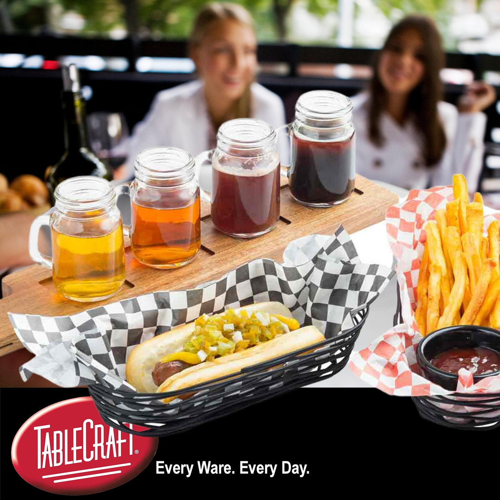 TableCraft BK17209, Rectangular Basket, 9.125" x 6.125" x 2.325", Black Metal, Artisan Collection, Powder Coated for Durability, Versatile Design for Bread, Bagels, Pastries, and Decorative Use 9.125" x 6.125" x 2.325"
