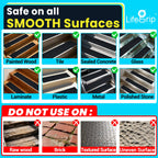 LifeGrip Anti Slip Traction Treads (10-Pack), 6" X 28", Yellow and Black, Best Grip Tape Grit Non Slip, Outdoor Non Skid Tape, High Traction Friction Abrasive Adhesive for Stairs Step 6" x 28" Caution Stripe 10
