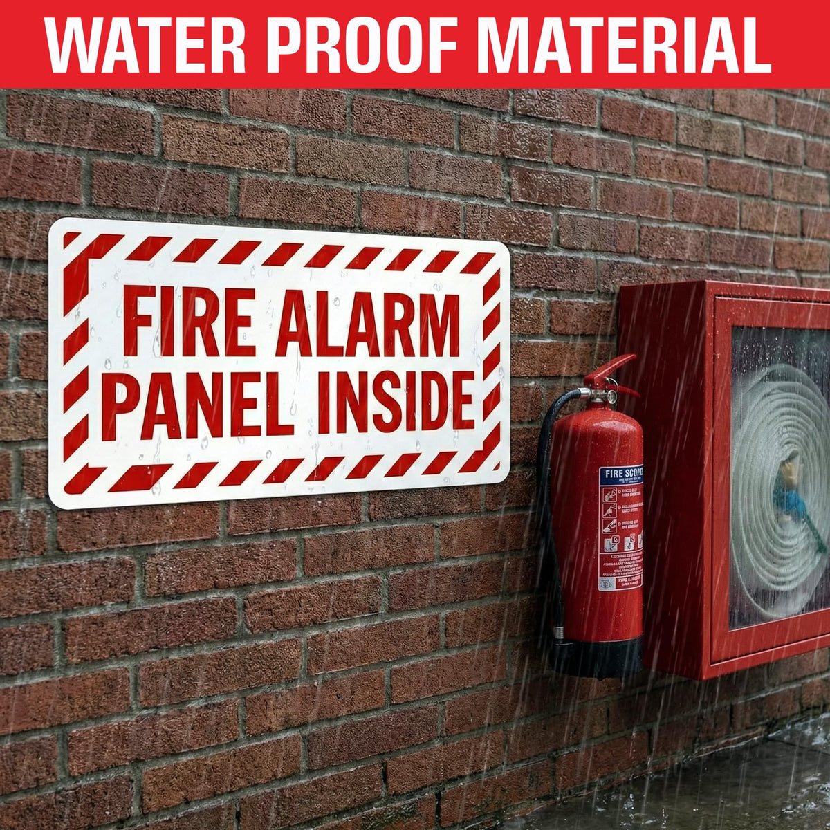 Fire Alarm Panel Inside Sticker 5x10 Inches Pack of 1 Vinyl Label | Red on White Color, High Visibility FACP Safety Decal | Weather Resistant, Easy Peel & Stick, Inspection Ready Non Reflective ( White and Red )