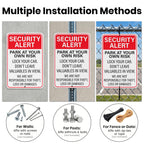 2 PCS Security Alert Park At Your Own Risk Sign 12" × 18" Aluminum