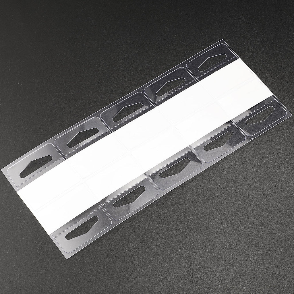 TecUnite 300 Pieces Self Adhesive Hanging Tabs, Clear Slot Hole Hang Tags
