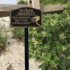 SmartSign “Private Property - This Property Has Video Surveillance” GardenBoss Statement Plaque | 5.75" x 9.5" Aluminum Plaque with 18" Black Lawn Stake, Made in USA Private Property - This Property Has Video Surveillance